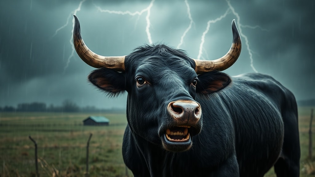 Traumdeutung: Schwarzer wütender Stier im Traum - 3