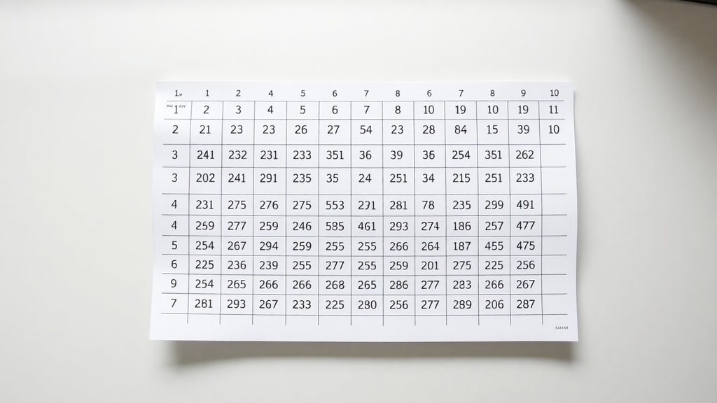 Tabelă numere 1-1000 de imprimat PDF gratuit
